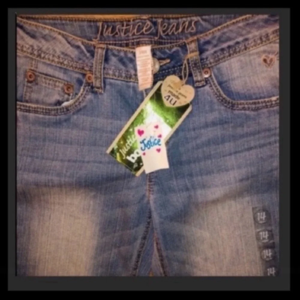Justice for Girls - Simply Low Bootcut Light Wash Denim Jeans - Sz 14R.